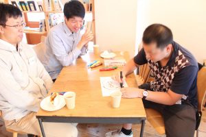リレー似顔絵アイスブレイク